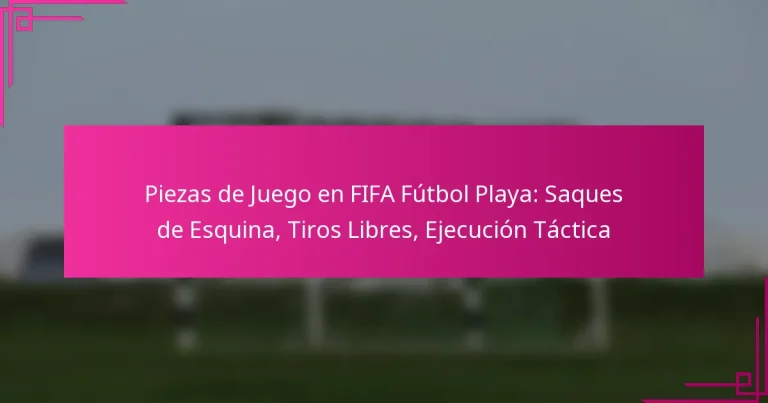 Piezas de Juego en FIFA Fútbol Playa: Saques de Esquina, Tiros Libres, Ejecución Táctica